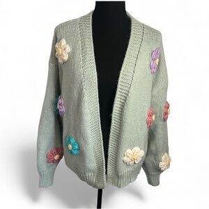 Charming Floral Knit Cardigan
